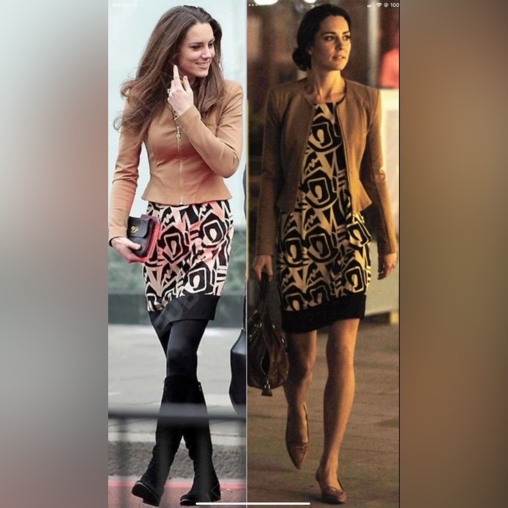 Diane von Furstenberg Samuella Dress ASO Kate Middleton, Silk Sheath, Size M DvF - Picture 12 of 15